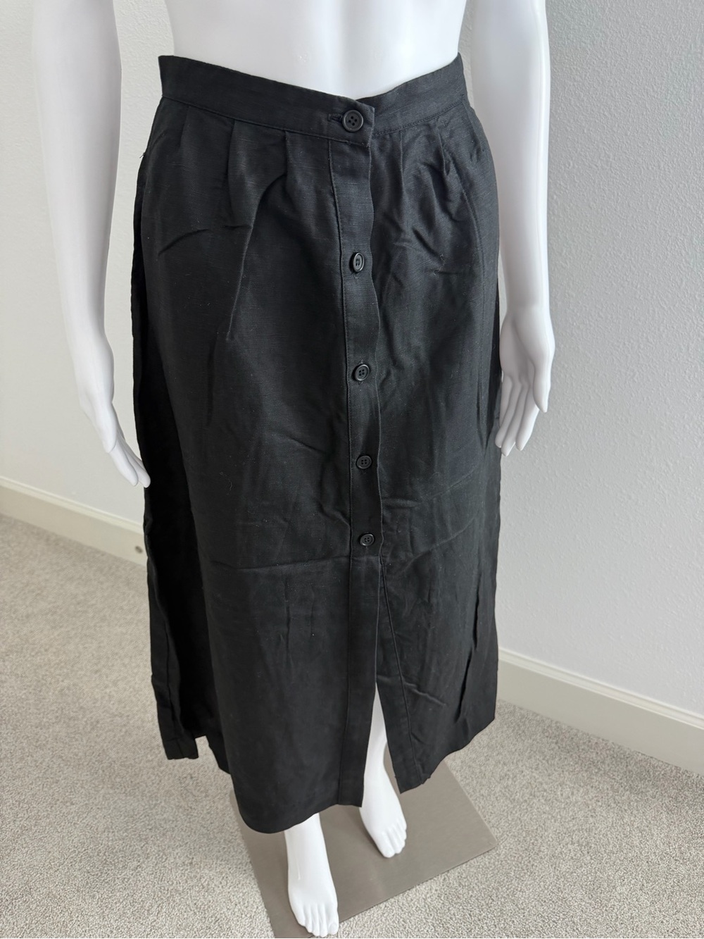 Reformation Black Button-Front High-Waist Midi Skirt - Picture 8 of 12
